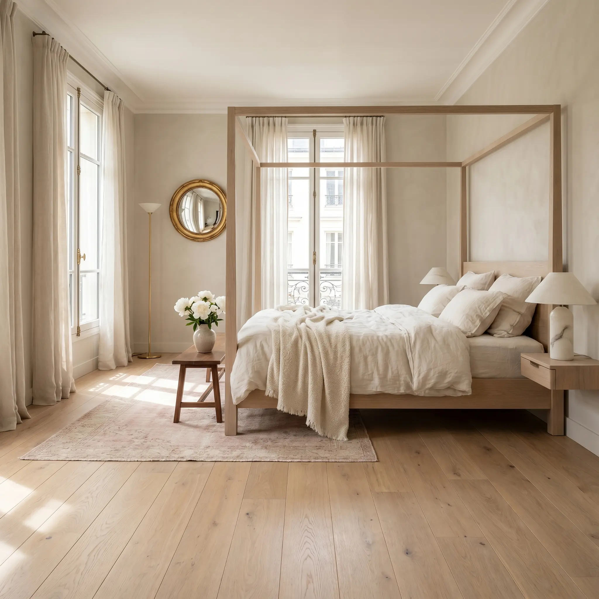 Sypialnia z deską olejowaną